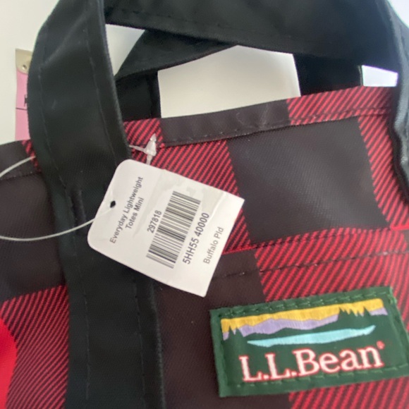 NWT L.L. Bean Everyday MINI Lightweight Tote Buffalo Plaid - Picture 7 of 8